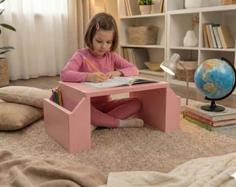 Plano de carpintería para escritorio de estudio infantil / Manualidades para escritorios infantiles / Descarga digital en PDF
