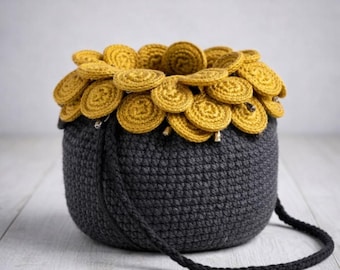 Crochet Pattern: St Patrick's Day Pot of Gold Bag (Digital Download)