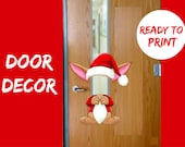 Santa Hat Beer Classroom Door Decor Kit - Holiday Classes Bulletin Board Printable (Digital Download)