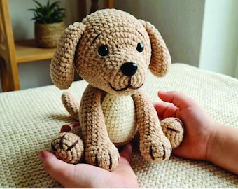 Patrón de crochet para amigurumi de perro: guía en PDF. Regalo hecho a mano para amantes de los perros (descarga digital).