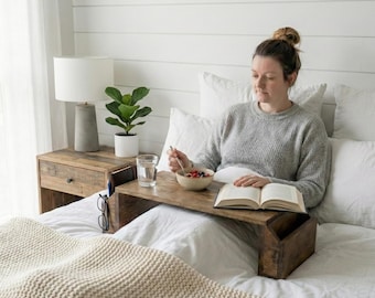 Planos de mesa de cama DIY (PDF) / Escritorio con bandeja de madera para cama