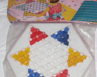 Vintage Variety Store 5 and 10 cent Toy Hexagonal Checkers Fun Game