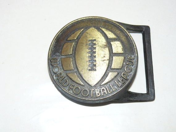 Rare Vintage Belt Buckle WORLD FOOTBALL League - image 2