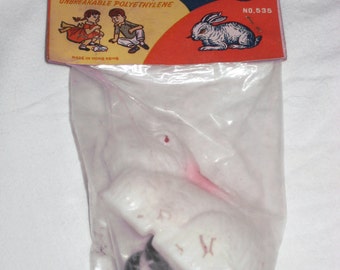 Vintage Dime Store Toy Rabbit Pull String and Watch Go Mint in Package