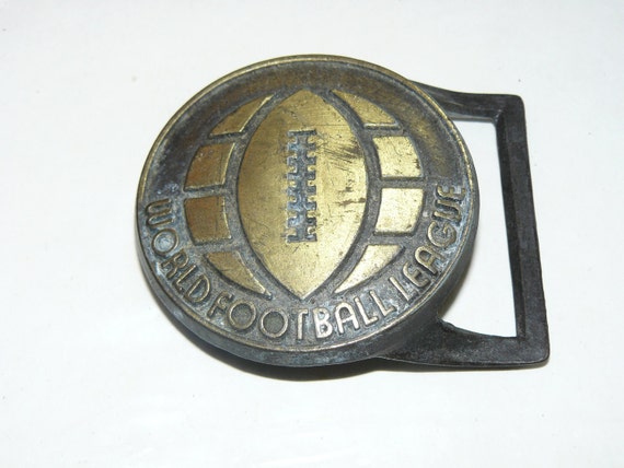 Rare Vintage Belt Buckle WORLD FOOTBALL League - image 1