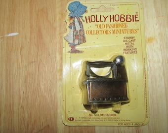 Vintage HOLLY HOBBIE Minatures Doll House Clothes Iron  mint in package 1976