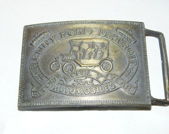 Vintage Belt Buckle Henry Ford Detroit MODEL T Car Buckle