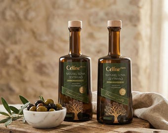 Dúo de aceite de oliva virgen extra Celine’s Farm, prensado en frío, 2 × 500 ml (16,9 fl oz), AOVE de Anatolia de origen único