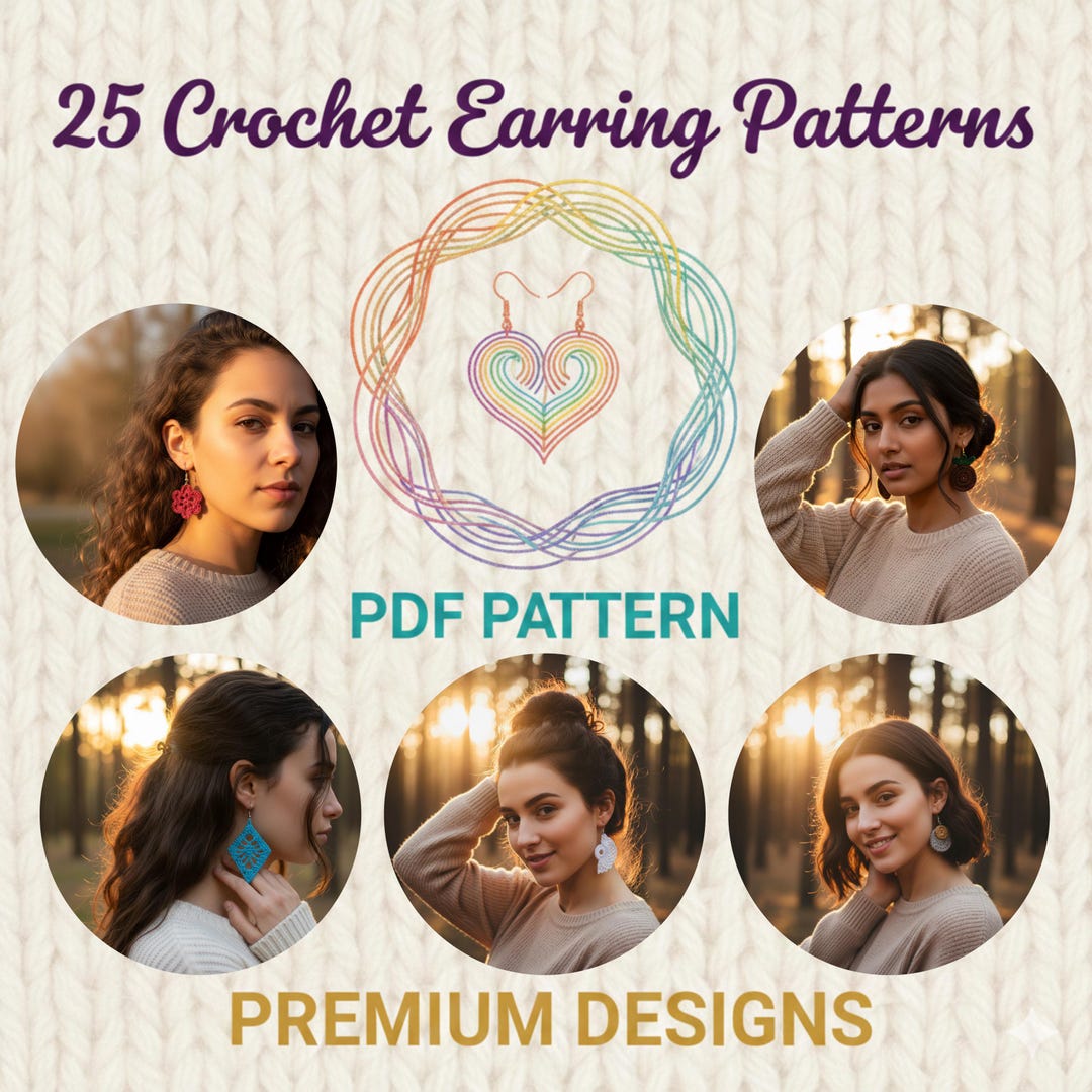 Dangle Earring Patterns 25 Crochet Earrings Patterns PDF, DIY Handmade Jewelry, Boho, Modern ...