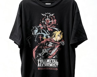 Fullmetal Alchemist Brotherhood Grafik-Sweatshirt, Vintage Anime Manga Pullover