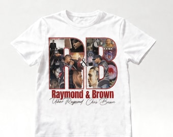 アッシャー＆クリス・ブラウンTシャツ、レイモンド＆ブラウンツアーTシャツ、R&BコンサートTシャツ、アッシャー＆レイモンドTシャツ、クリス・ブラウンファンTシャツ、ヴィンテージR&BグラフィックTシャツ