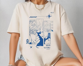 Gojo Satoru Anime Shirt, JJK Anime Grafik T-Shirt