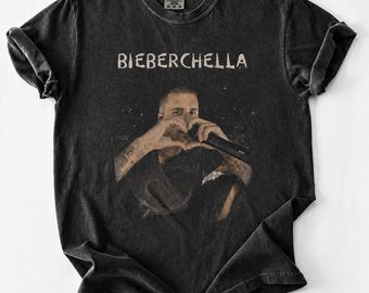 Justin Bieber Bieberchella Shirt, Justin Bieber Heart Pose Tee, JB Concert Fan Shirt, Vintage Justin Bieber Graphic Tee, Pop Music Gift