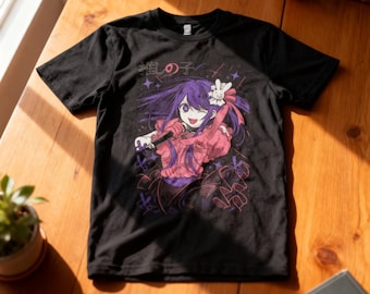 Anime Idol Grafik-T-Shirt, Japanischer Popstar Streetwear T-Shirt, Unisex Otaku-Bekleidung