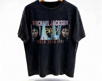 Michael Jackson Bad Tour Shirt Vintage T-Shirt, MJ Bad World Tour 1988 Shirt, King of Pop T-Shirt, Retro Michael Jackson Fan Geschenk Unisex