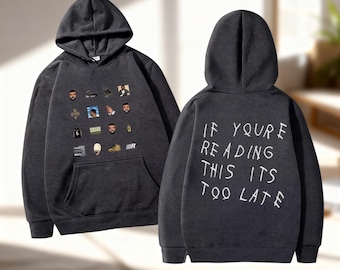 Musik Grafik Hoodie doppelseitig, Streetwear Hoodie Zitat Back Print, Indie Ästhetik Hoodie, Grafik Hoodie Unisex, trendiges übergroßes Geschenk