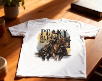 Peaky Blinders Horse Rider Grafik-T-Shirt, britisches Krimsrama-T-Stück