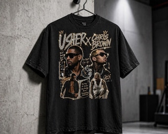 Usher x Chris Brown Vintage T-Shirt, R&B Tour Graphic Tee, Hip Hop Concert Shirt, Music Fan Streetwear, Retro Rap Tee Gift