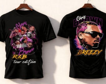 アッシャー＆クリス・ブラウン R&B ツアー シャツ、クリス・ブラウン ブリージー T シャツ、アッシャー レイモンド シャツ、両面 R&B ツアー T シャツ、ヴィンテージ R&B シャツ、ヒップホップ R&B T シャツ