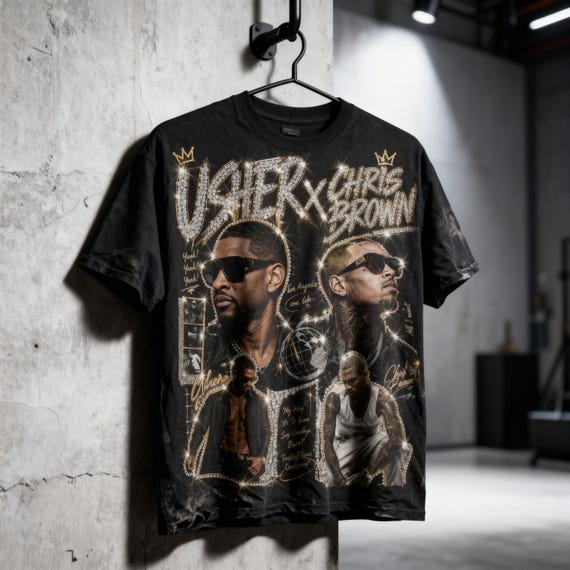 Usher x Chris Brown Vintage T-Shirt, R&B Tour Graphic Tee, Hip Hop Concert Shirt, Music Fan Streetwear, Retro Rap Tee Gift