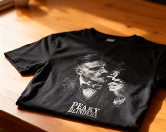 Peaky Blinders Vintage Gangster Porträt T-Shirt, britisches Krimi-Drama-Grafik-T-Shirt
