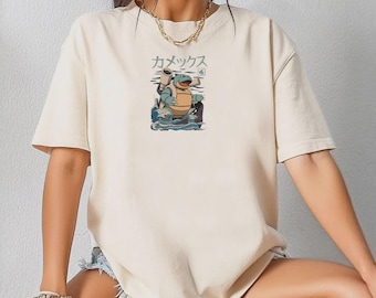 Blastoise Shirt, Vintage Japanisches Anime Pokemon Tee, Otaku Geschenk