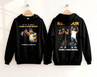 Usher Chris Brown Hoodie, RnB Tour Hoodie, Raymond and Brown Hoodie, Usher Chris Brown Merch, Double Sided Tour Hoodie, RnB Concert Hoodie