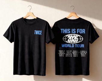 TWICE 2026 ワールドツアーTシャツ、Kpop TWICE Tシャツ、TWICE コンサートTシャツ、TWICE ファンギフト、Kpop ツアーグッズ ユニセックスTシャツ