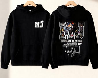 Michael Jackson Hoodie 2 Seiten, MJ Hoodie Vintage, King of Pop Hoodie, Michael Jackson Fan Geschenk, Retro Musik Hoodie Unisex