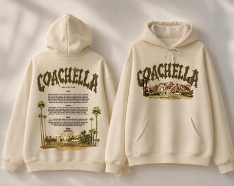 Sudadera vintage del Festival de Coachella, sudadera con estampado de palmeras del desierto, sudadera de gira de festivales de música, atuendo retro de Coachella, regalo de ropa urbana indie