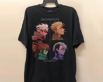 ディストピアンパンクアニメシャツ、ダークアーバンマンガグラフィックTシャツ、レトロストリートアニメキャラクターシャツ、日本のアニメファンギフト