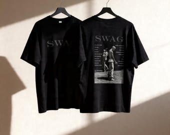 ジャスティン・ビーバー SWAG シャツ、ビーバー スワッグ ツアー T シャツ、ジャスティン・ビーバー グラフィック T シャツ、ポップスター ストリートウェア シャツ、ヴィンテージ ビーバー シャツ、スワッグ T シャツ