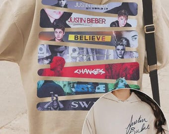 ジャスティン・ビーバーのパーカー、ビーバーのアルバムパーカー、ジャスティン・ビーバーのグラフィックパーカー、My World Believe Changes Justiceパーカー、ヴィンテージビーバーパーカー