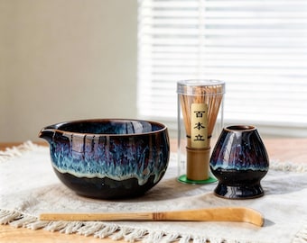 Ceramic Matcha Tea Set – Japanese Tea Ceremony Kit, Matcha Gift Set, Japanese Gift Set, Gift for her, Aesthetic Tea Gift