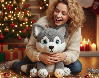 Husky Puppy Amigurumi Crochet Pattern: Easy Crochet Plush (PDF Download)