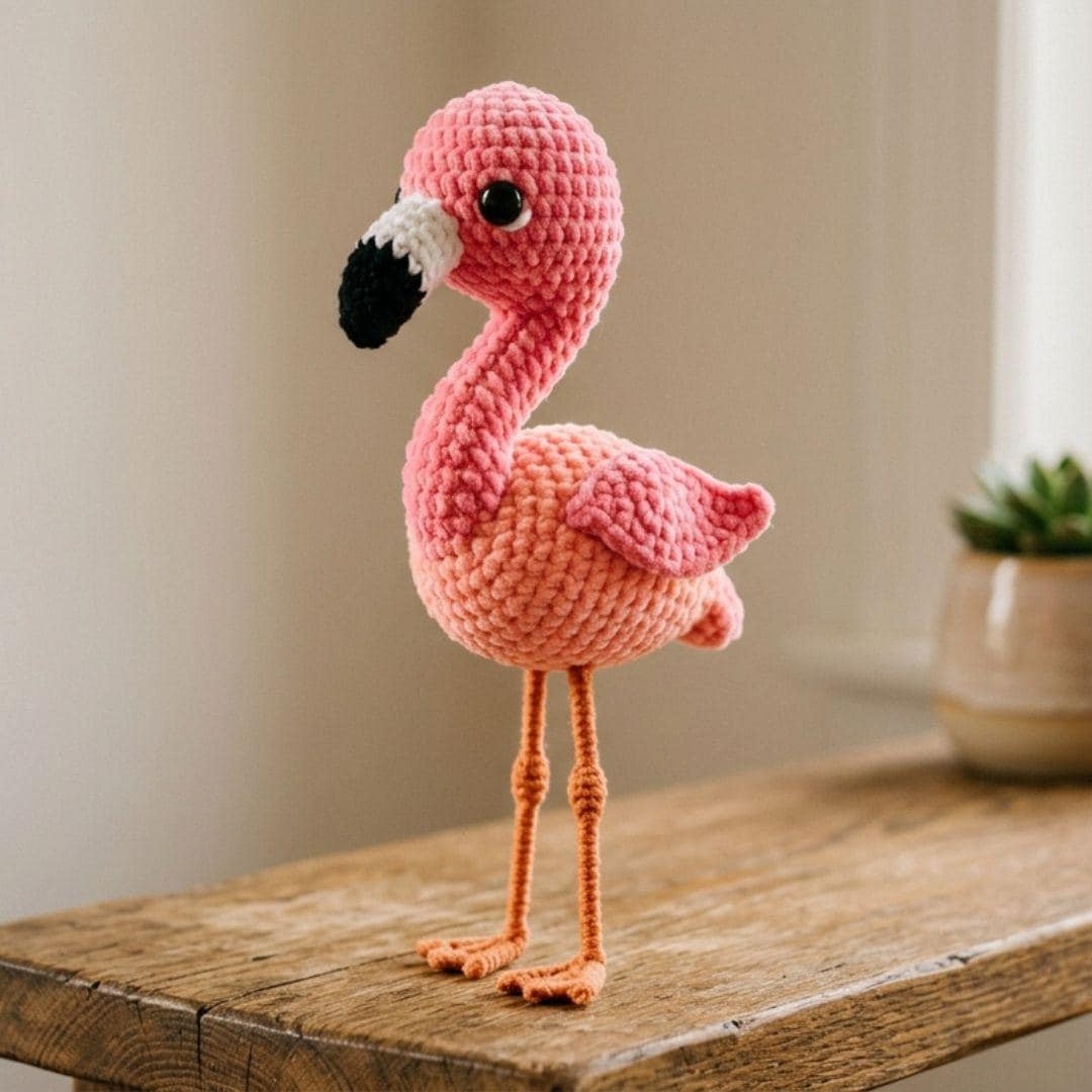 Pink Bird Flamingo Plush Pattern