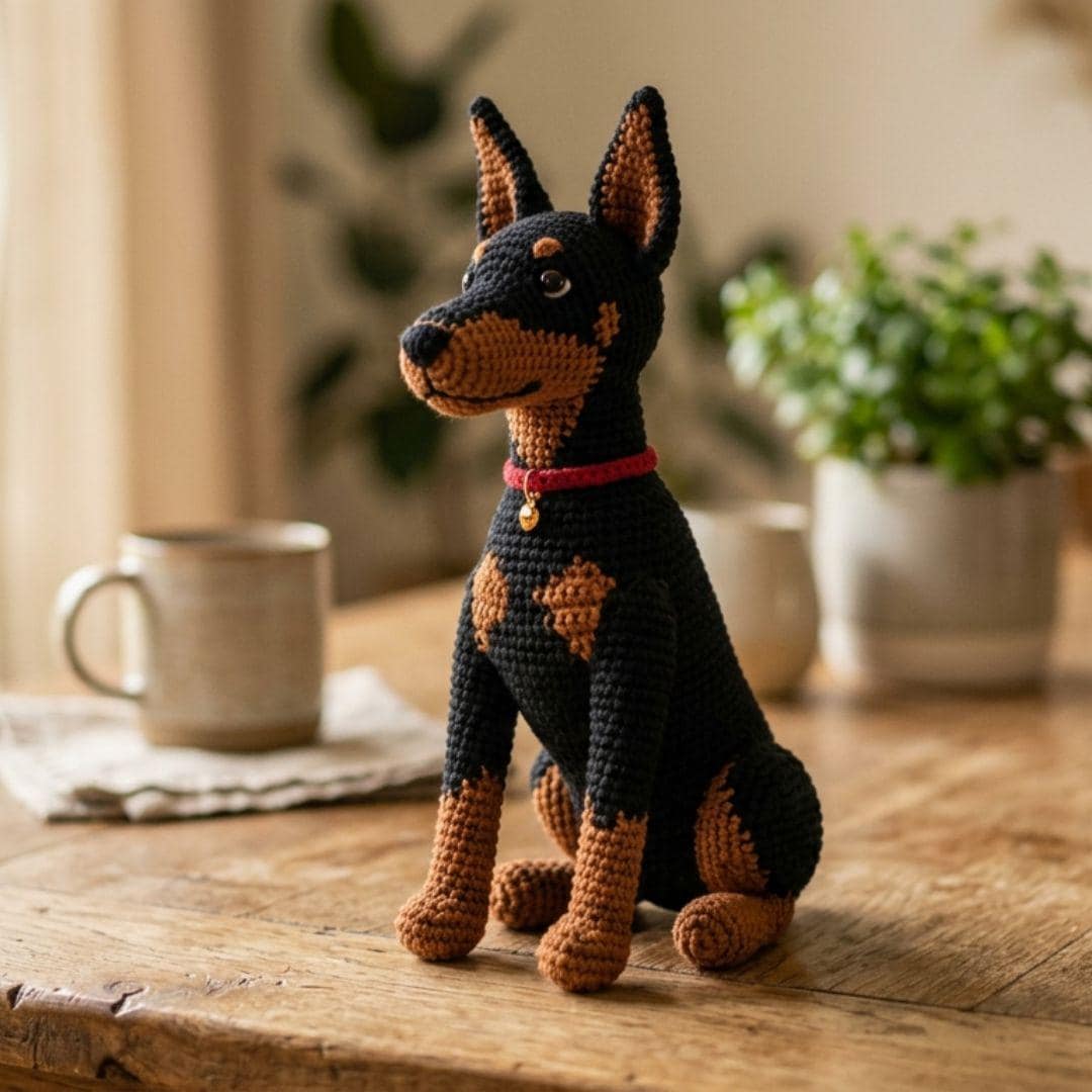Realistic Doberman Amigurumi Crochet Pattern : Detailed Dog Plush (PDF ...