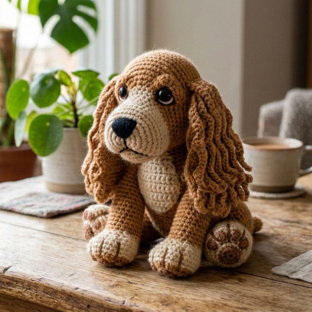Spaniel Crochet Pattern Realistic Cocker Spaniel Crochet Pattern | Biscuit Dog Amigurumi ...