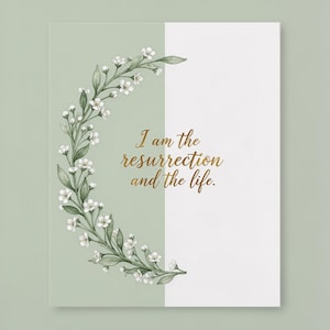 Osterkarten | Ich bin die Auferstehung und das Leben atemberaubende christliche Osterkarte | Ich bin die Auferstehung | Ostergrüße | Fünferpack