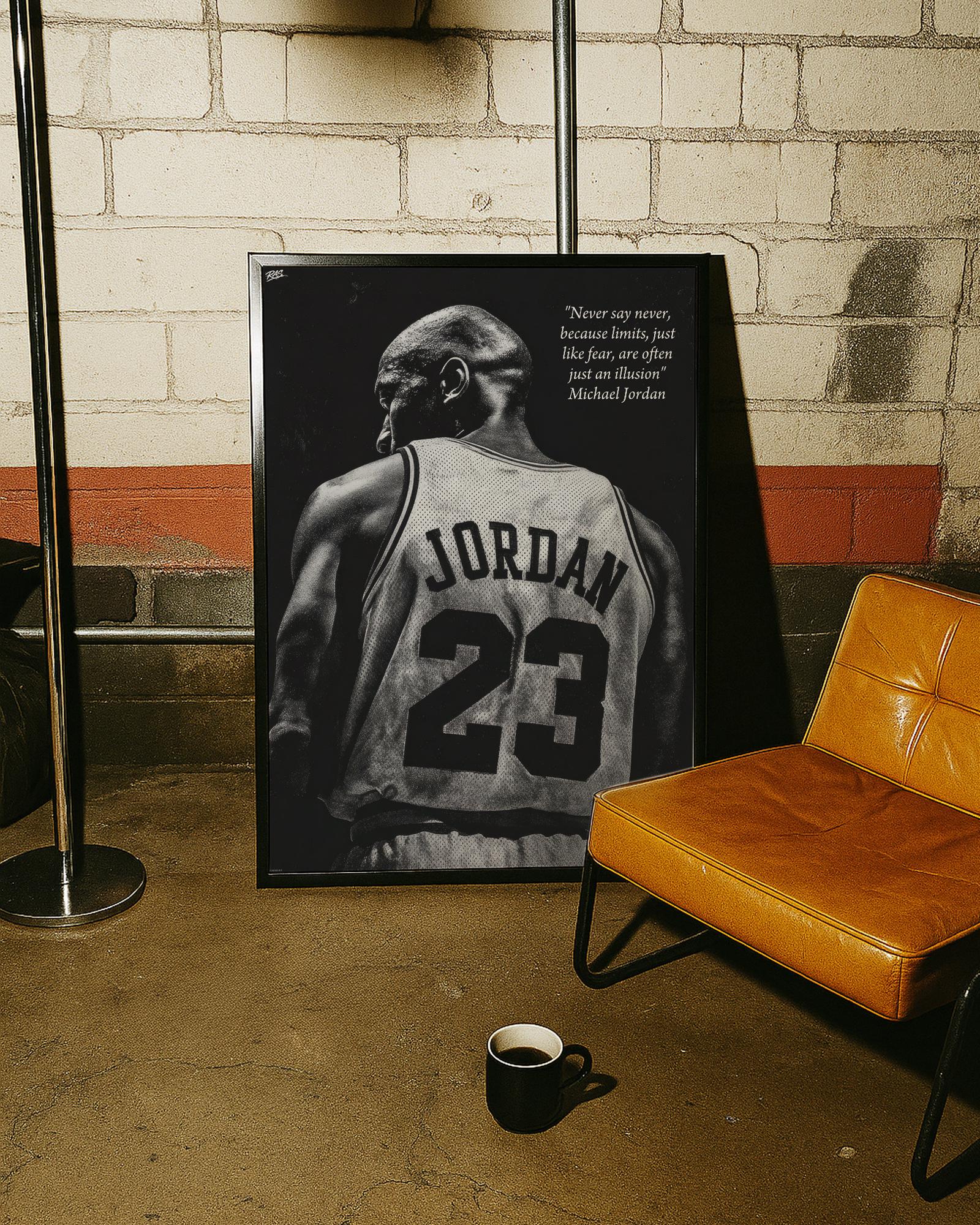 Michael Jordan Art Print | Black & White Basketball Legend