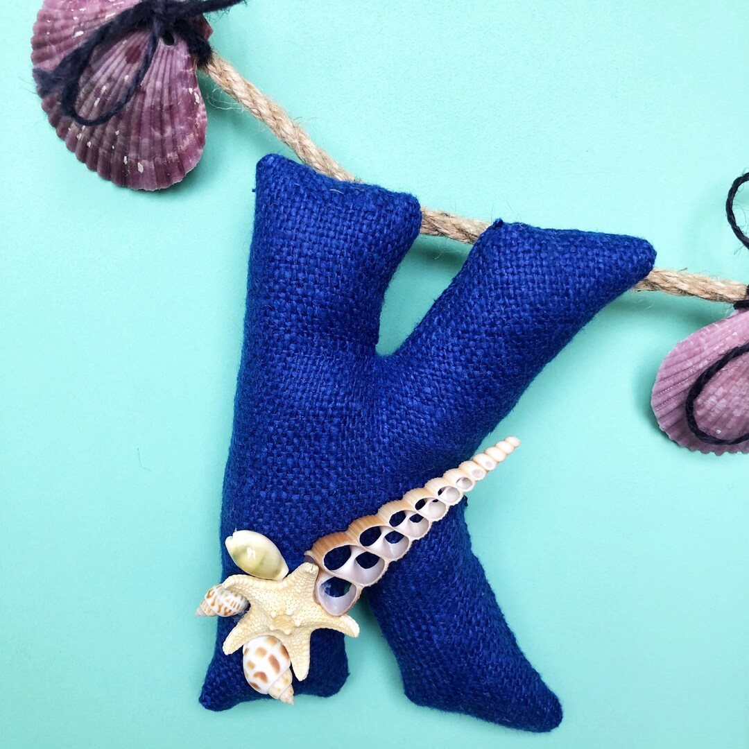 Personalized Ocean Theme Name Banner With Seashells for Rustic Nautical ...