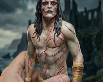 Figura mostruosa di Frankenstein 2025, statua gotica dipinta a mano, scultura decorativa horror, arte fantasy oscura