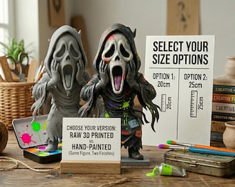 Estatua de Ghostface hecha a mano: figura de resina de 25 cm de la película Scream (pintada o sin pintar)