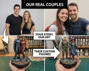Benutzerdefinierte Paar Figur, handbemalte 3D gedruckte Statue, Jubiläumsgeschenk