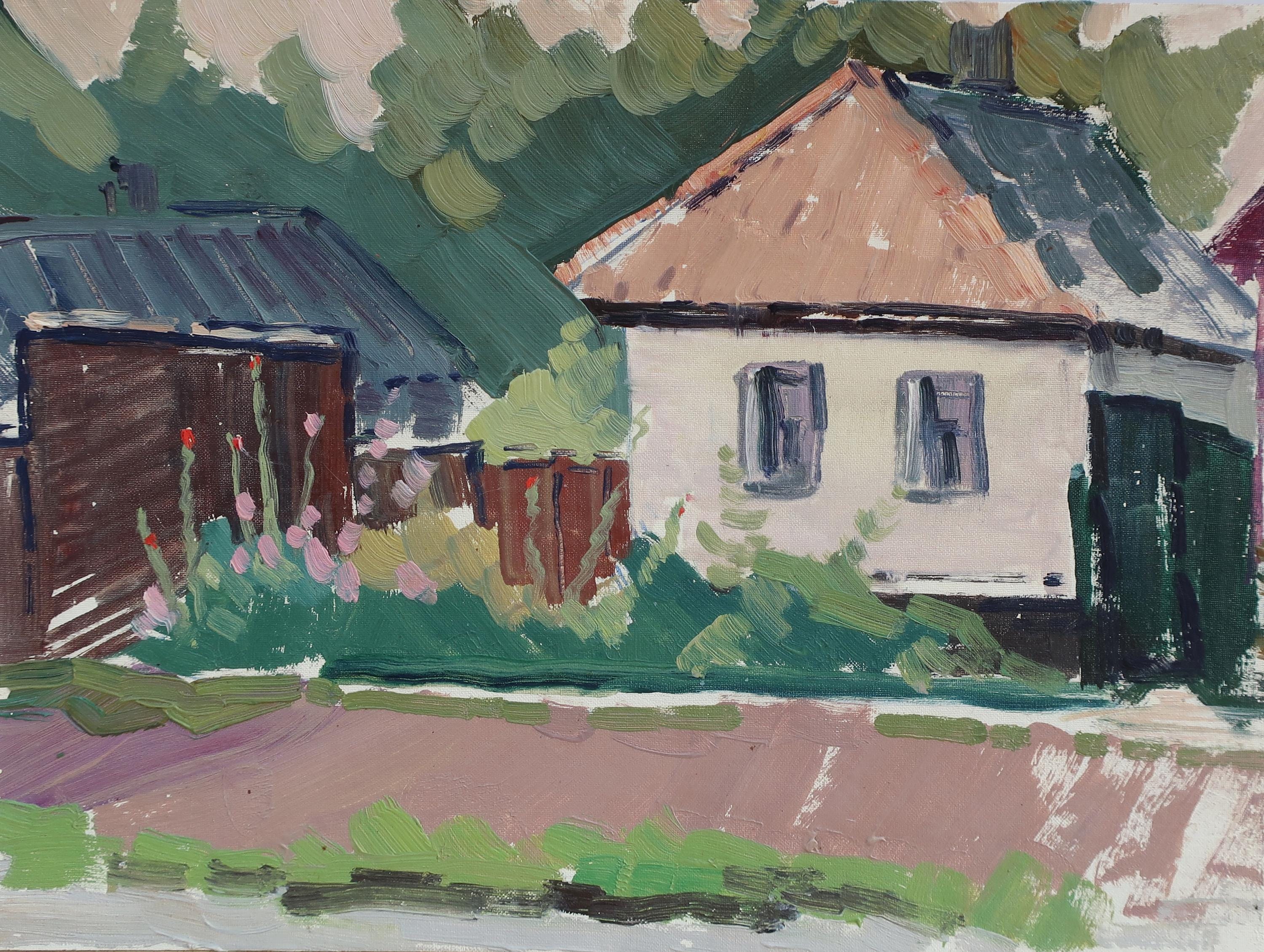 Landscape. Socialist Realism. Original Painting by Ukrainian