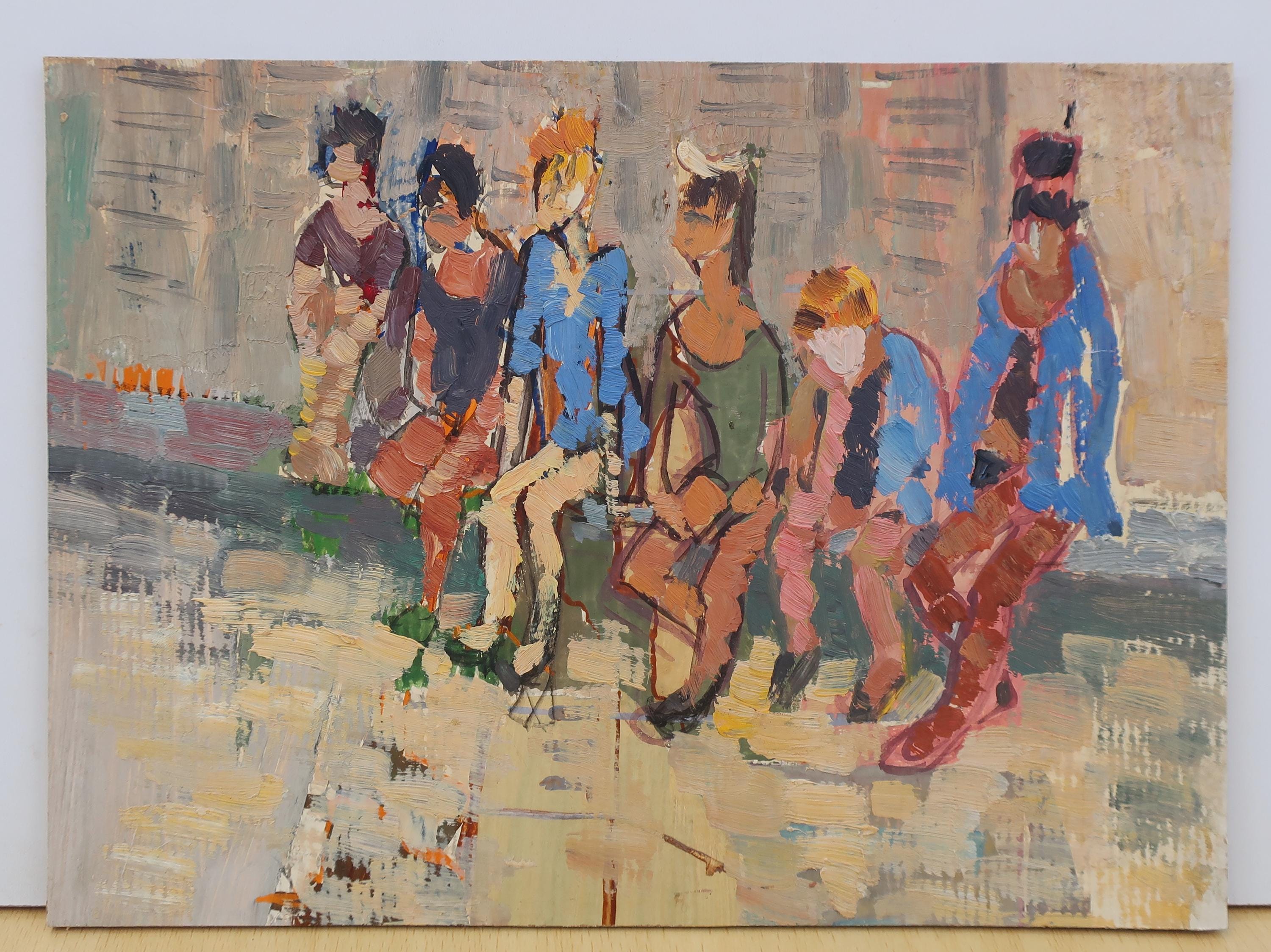 Sketch. Socialist Realism. Original Painting by Ukrainian Artist L