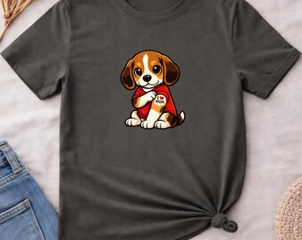 Tattooed Beagle T-Shirt, Birthday Gift for Dog Mom, Cute Puppy Graphic Tee for Mother's Day, Pet Owner Apparel