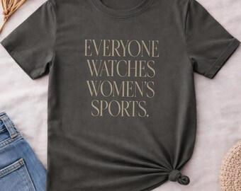 Women's Sports T-Shirt, Game Day Gift for Female Athlete, Feminist Body Positivity Tee, Inclusive Equality Shirt