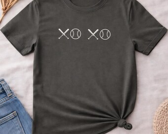 Comfort Colors Baseball XOXO Shirt, Baseball Fan Shirt, Baseball Season T-Shirt, Baseball Lover Mom Tee, Cheer Baseball Mom Game Day Shirt