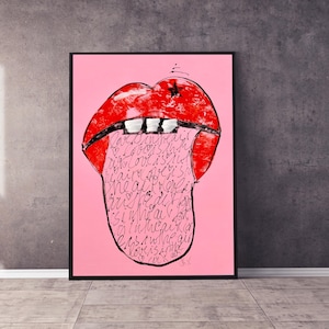 Original print art with statement &quot;Love is in the air&quot;, handmade print, original wall art, modern wall art, WallArt, art print, print art
